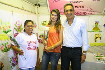 Presidente em visita aos expositores