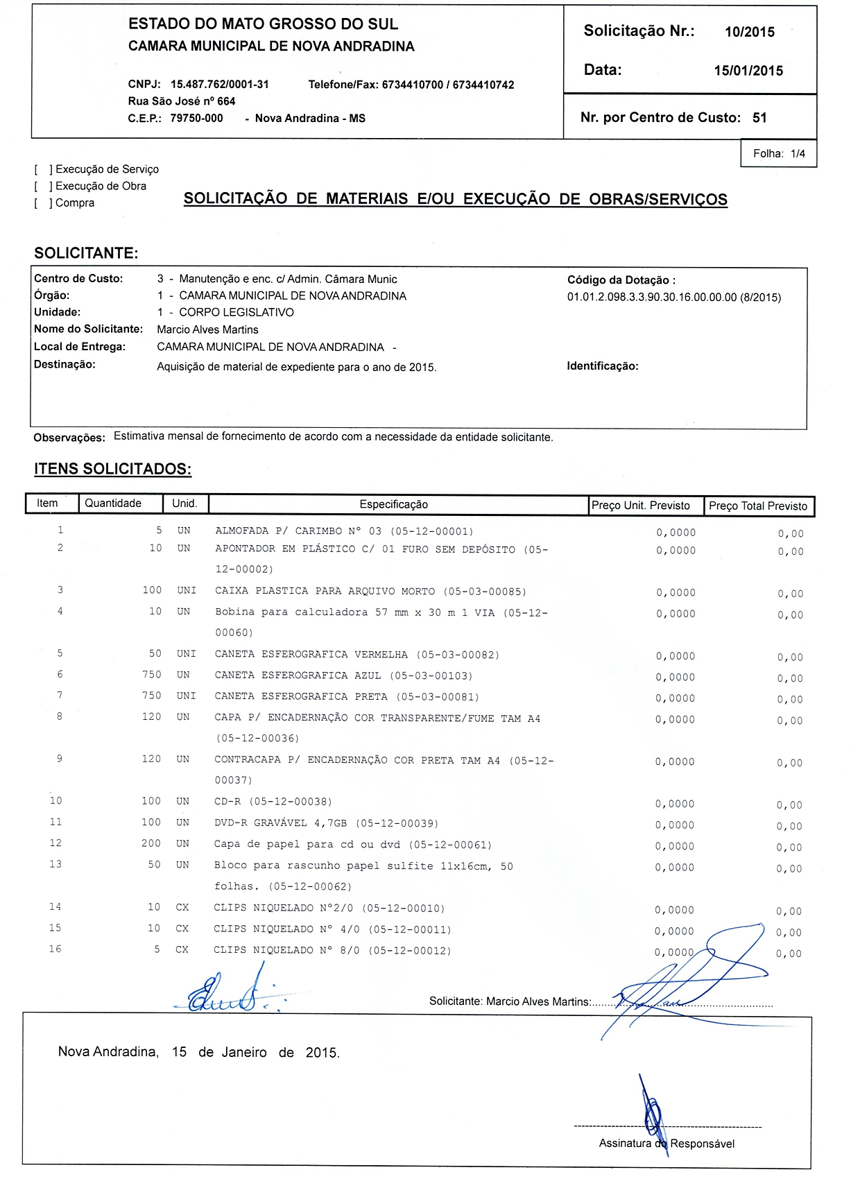 Solicitação 10-2015 - Material de expediente 1-4