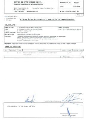 Solicitacao 12-2015 - Manutenção de computadores