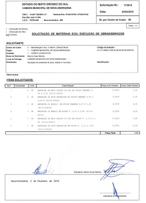 Solicitação 17-2015 - Bandeiras oficiais