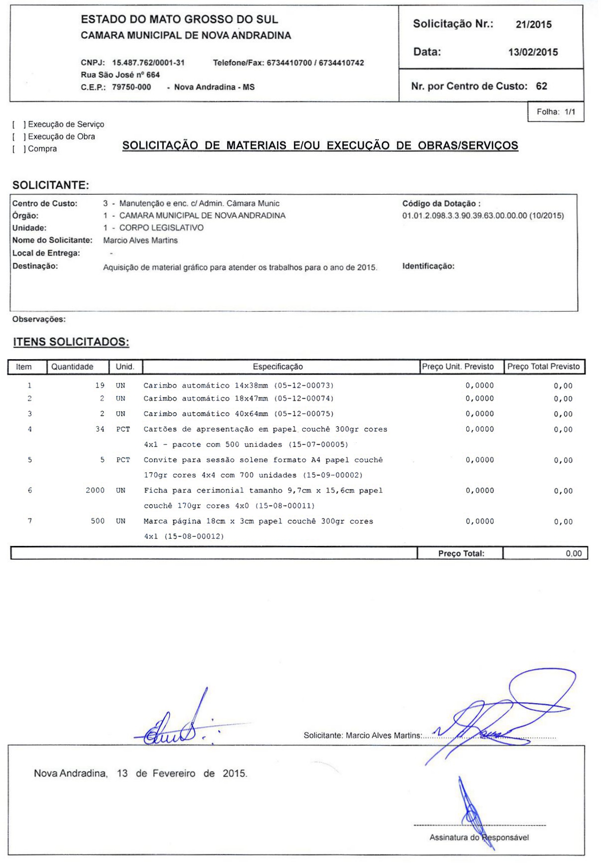 Solicitacao 21-2015 - Material gráfico