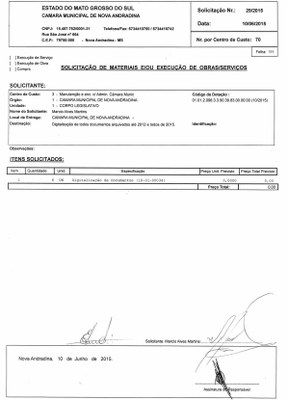 Solicitação 29-2015 - Digitalização de documentos