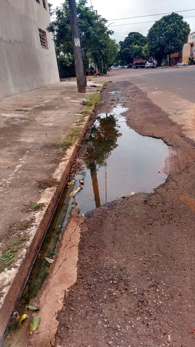 Água parada causa mau cheiro e Nenão cobra obras de saneamento e esgoto