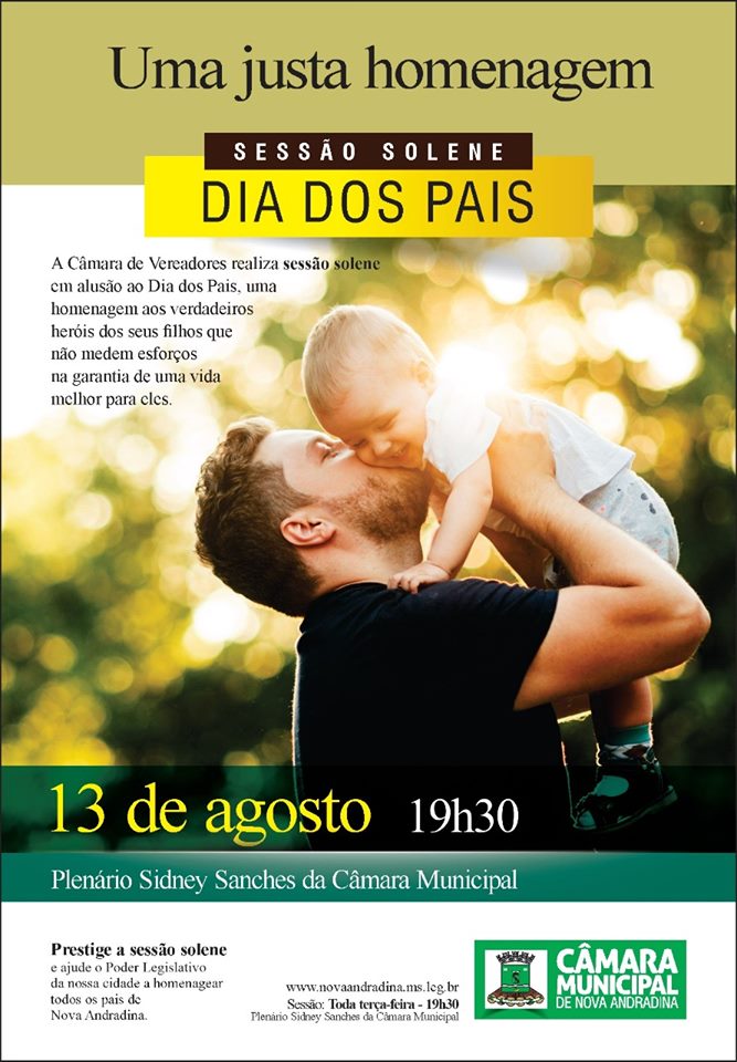 Câmara de Nova Andradina homenageará 10 pais em sessão solene 