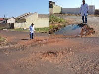 Dr. Sandro reivindica recuperação do asfalto do Residencial Portal do Parque