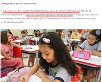 Legislativo questiona atraso na entrega de uniformes aos alunos da Rede Municipal de Ensino