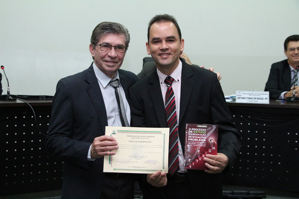 Matemático é homenageado com moção na Câmara de Nova Andradina 