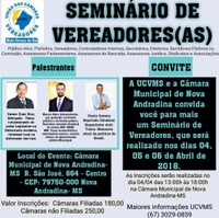 Nova Andradina irá sediar seminário da União das Câmaras de Vereadores de MS